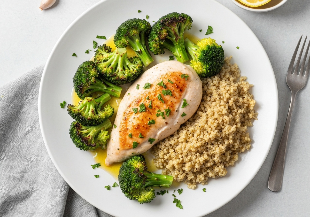 Brócoli al Horno con Garbanzos y Pimentón