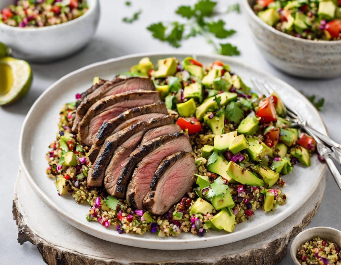 Cordero a la Parrilla con Ensalada de Quinoa y Aguacate