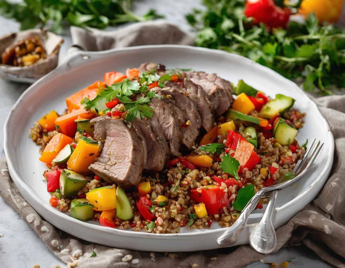 Cordero al Horno con Verduras y Quinoa - Receta DASH