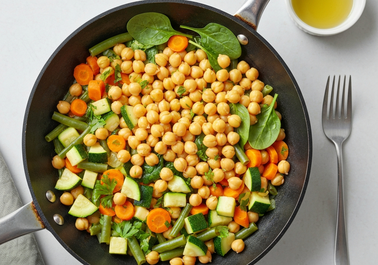 Garbanzos con Espinacas y Bacalao al Estilo Mediterráneo