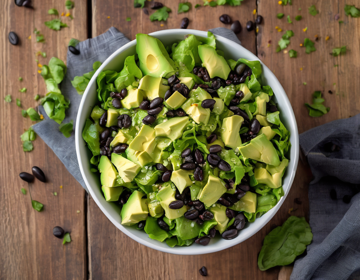 Ensalada de Lechuga Latina con Aguacate y Semillas para el Estreñimiento