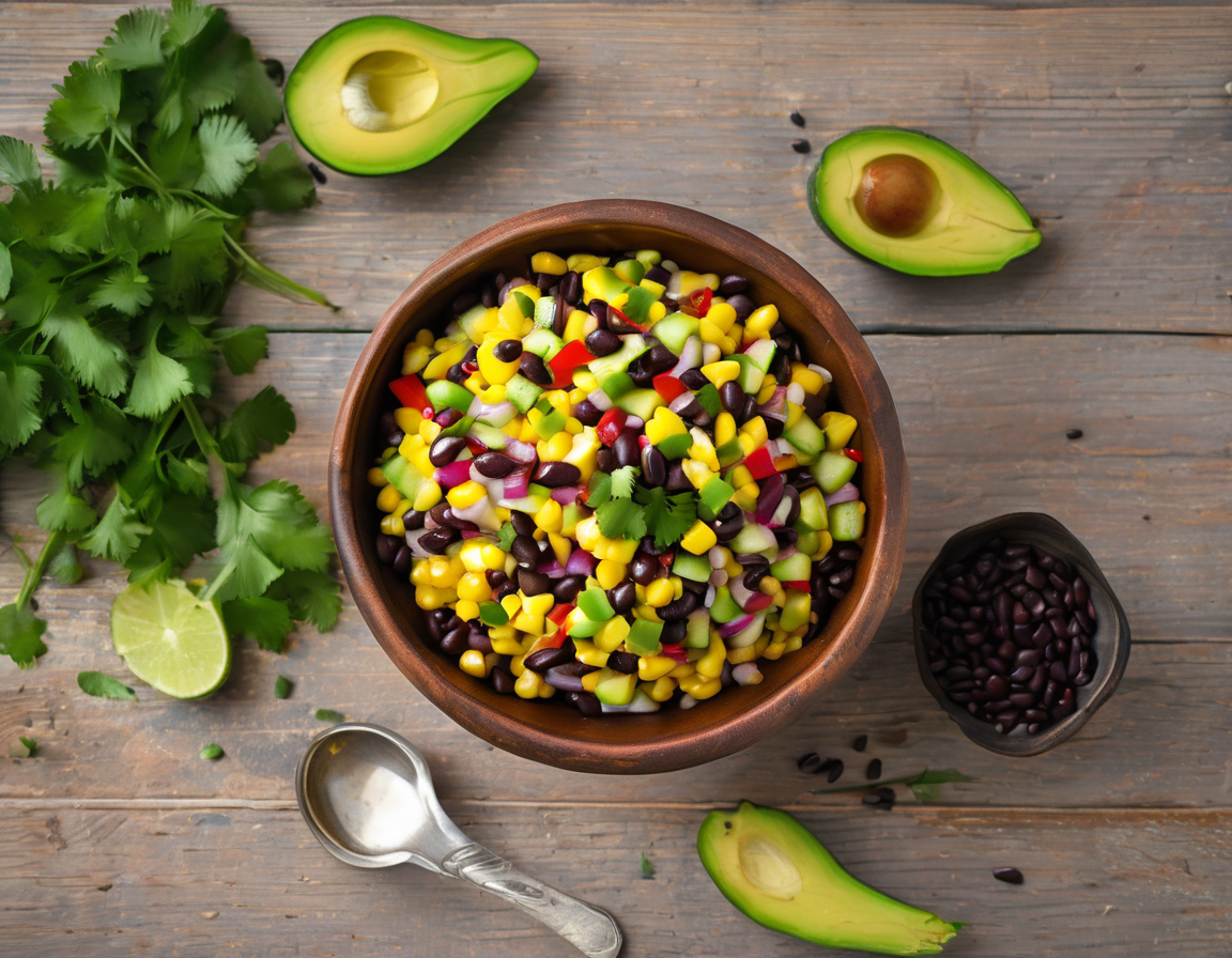 Ensalada de Maíz y Frijoles con Aderezo de Lima