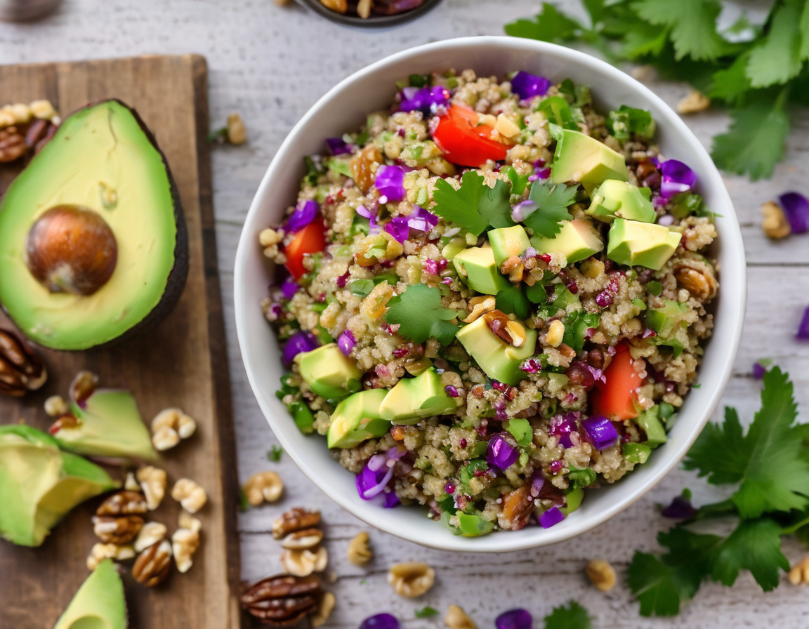 Ensalada de Quinoa con Nueces y Aguacate