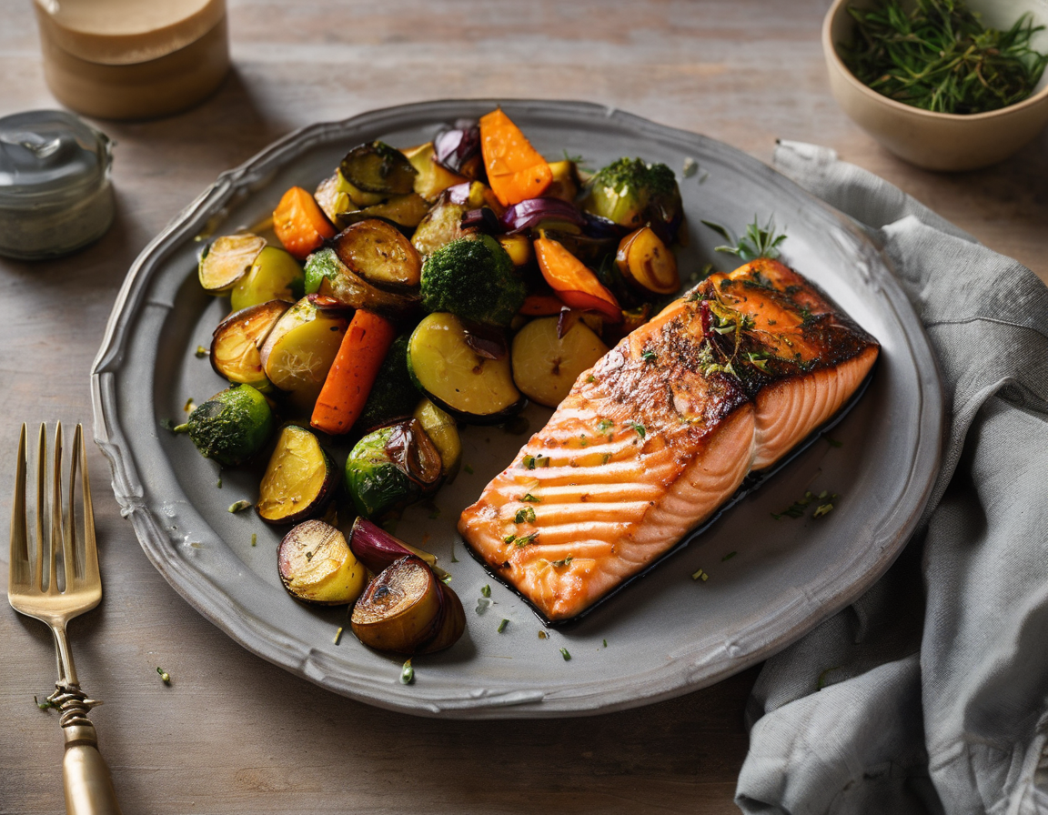 Salmón al Horno con Verduras Low-FODMAP
