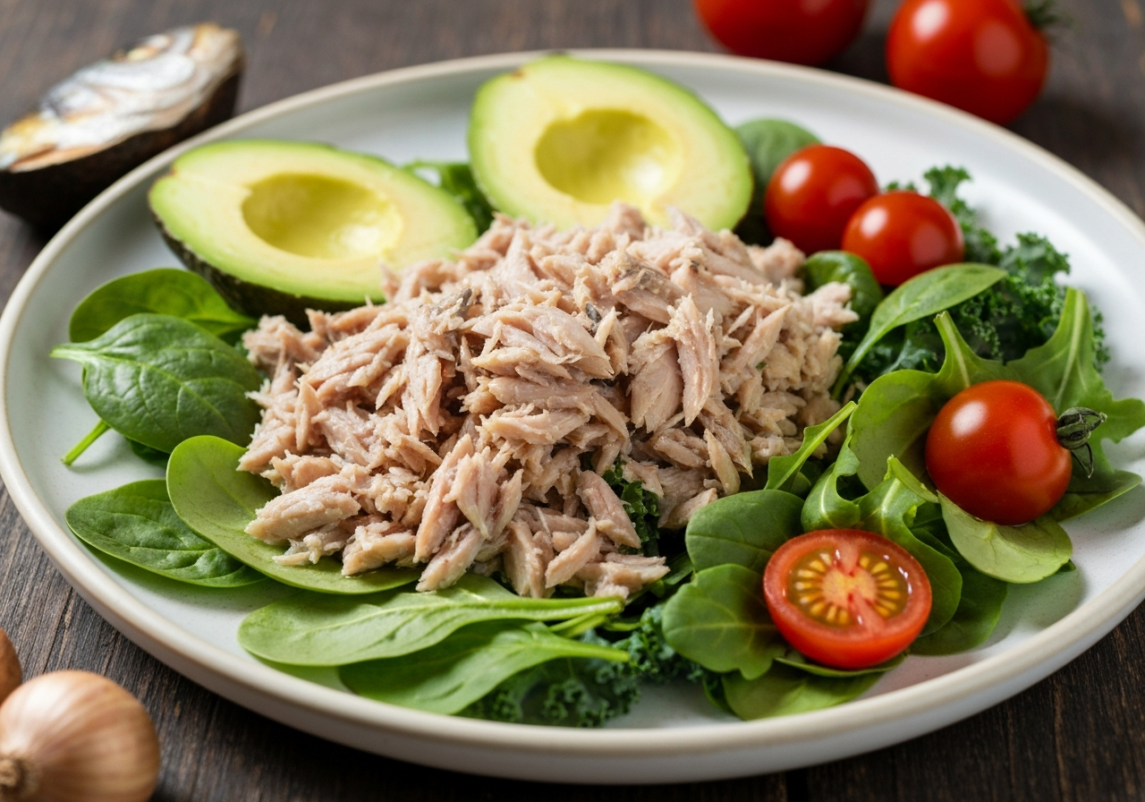 Sardinas a la Canadiense con Batatas y Espinacas
