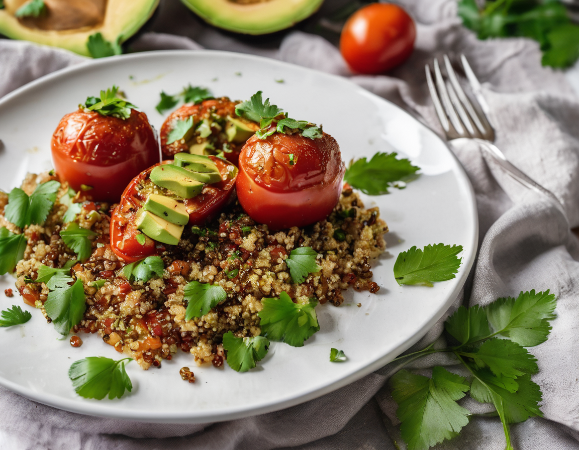 Tomates Asados con Quinoa y Aguacate - Receta Low-FODMAP