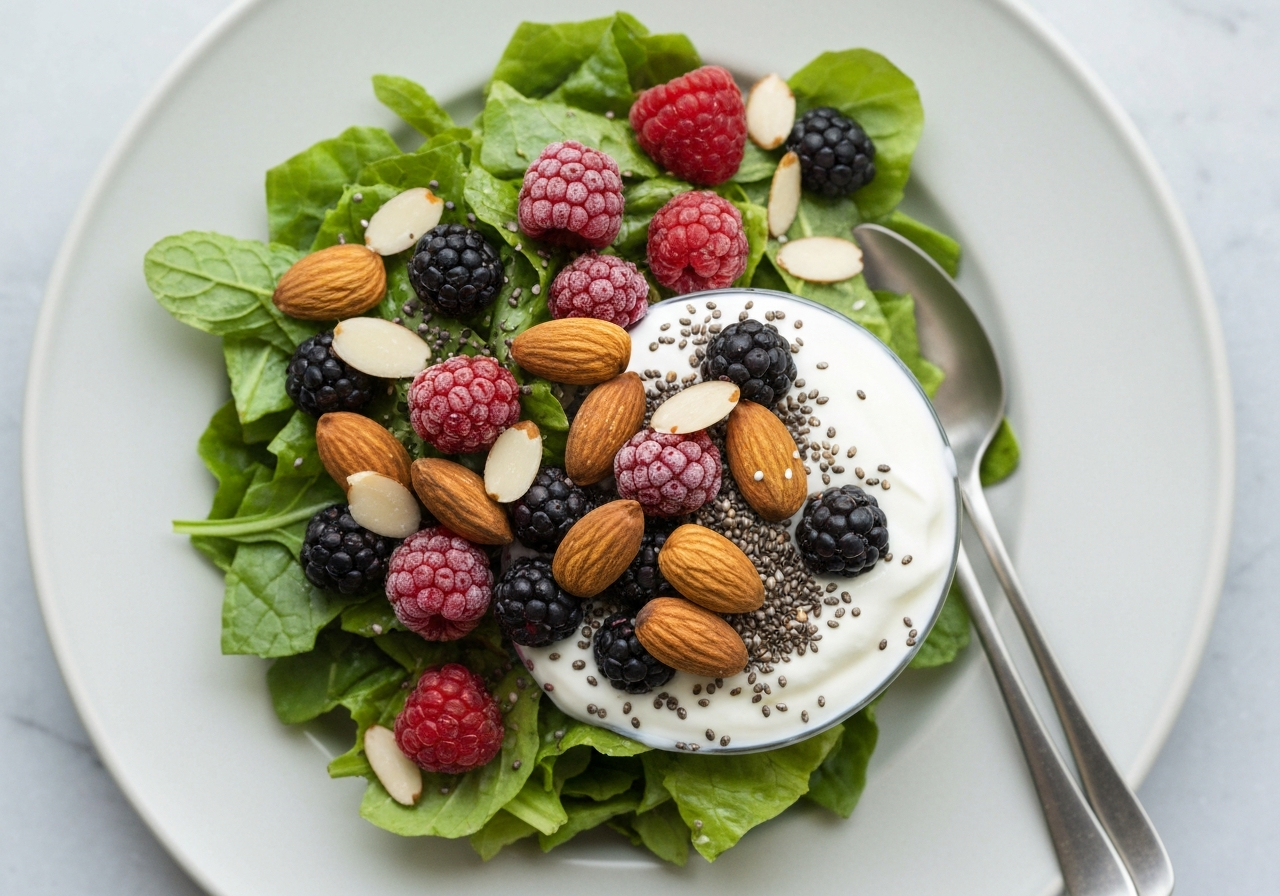 Ensalada Mediterránea con Yogur Griego y Pollo