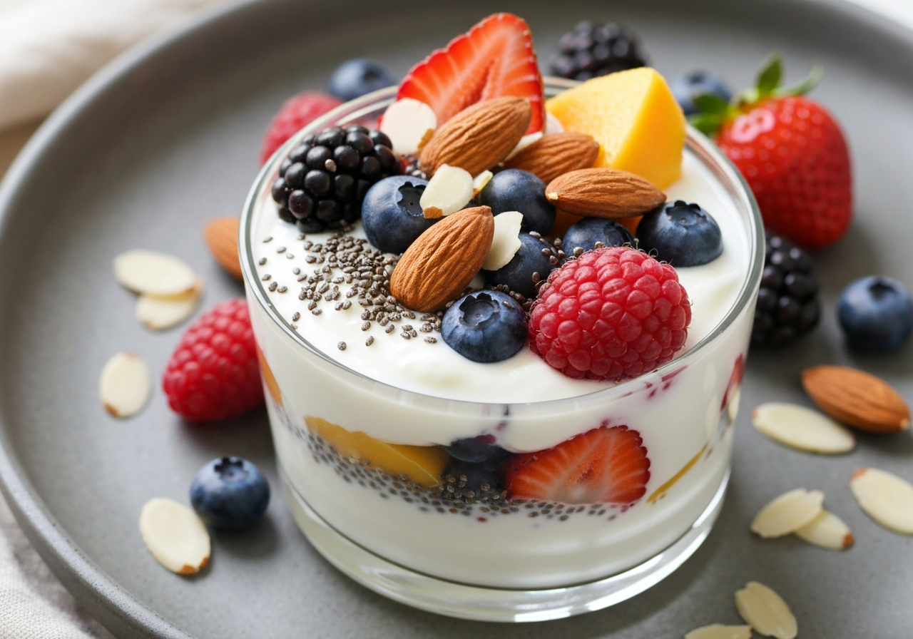 Ensalada Mediterránea con Yogur Griego y Aguacate