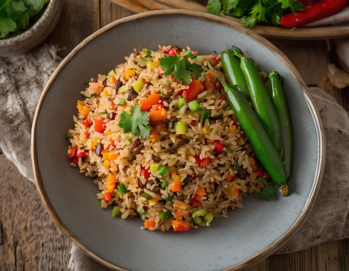 Arroz Integral con Cordero al Horno y Verduras