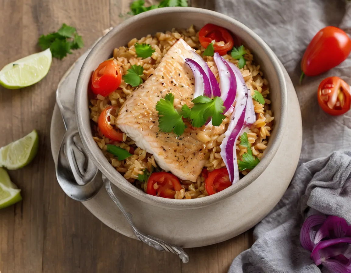 Avena con Pescado al Estilo Latino