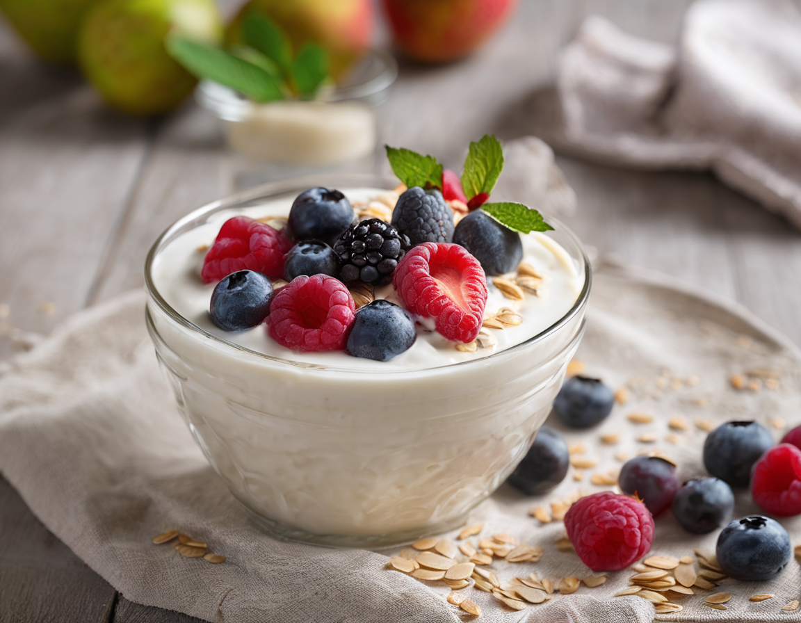 Avena Cremosa con Yogur y Frutas Bajas en Fructosa