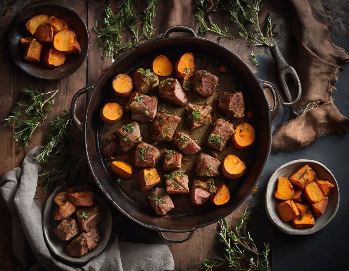 Cordero con Batata al Horno - Receta DASH para Hipertensión