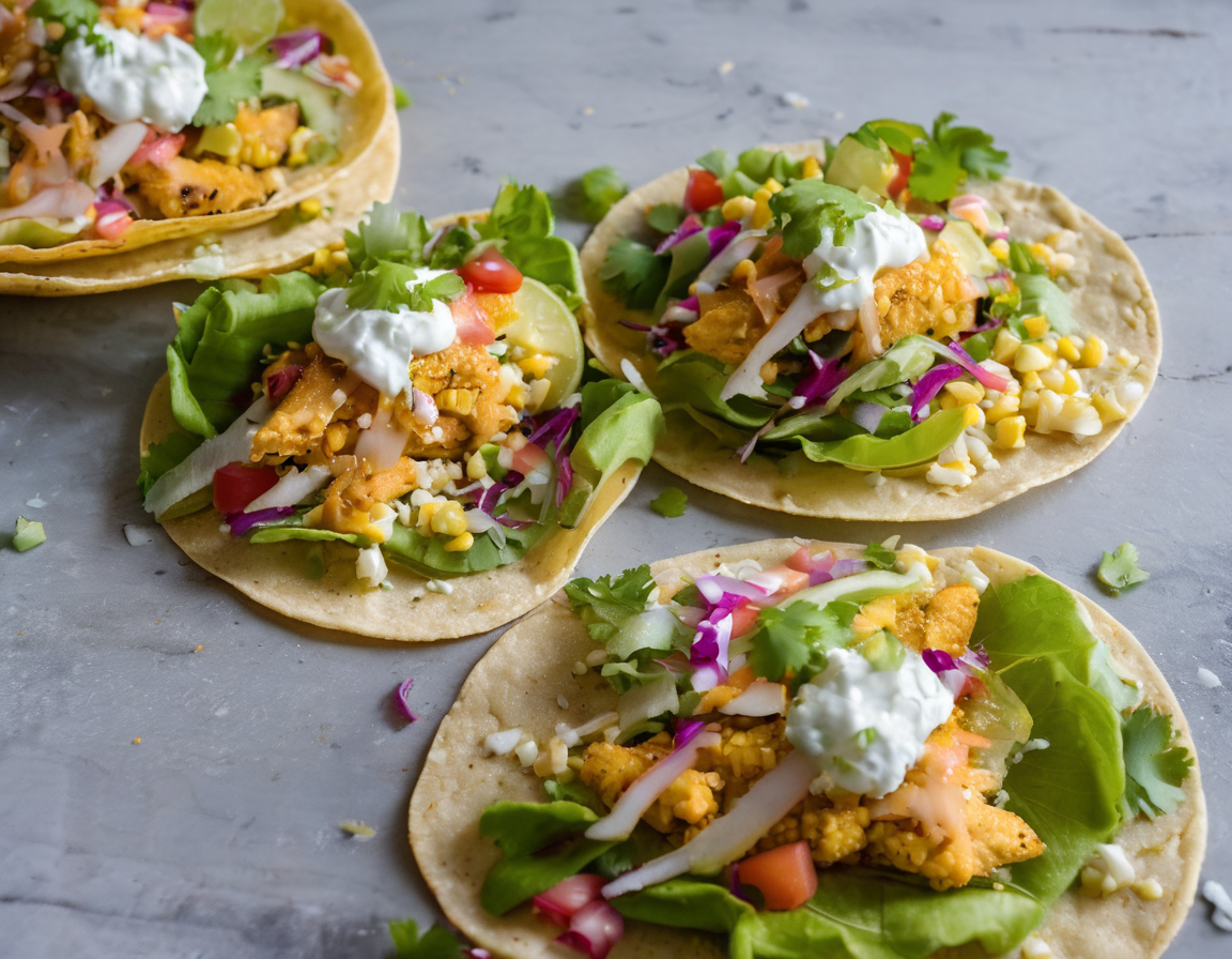 Tacos de Pescado con Ensalada de Maíz Bajo en FODMAP