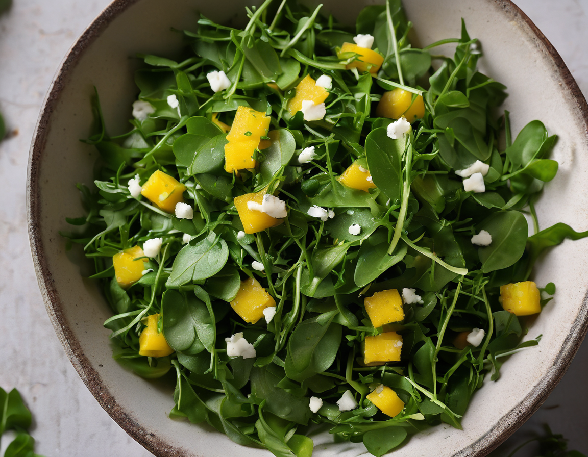 Ensalada de Maíz y Rúcula con Aderezo de Lima Bajo en FODMAP