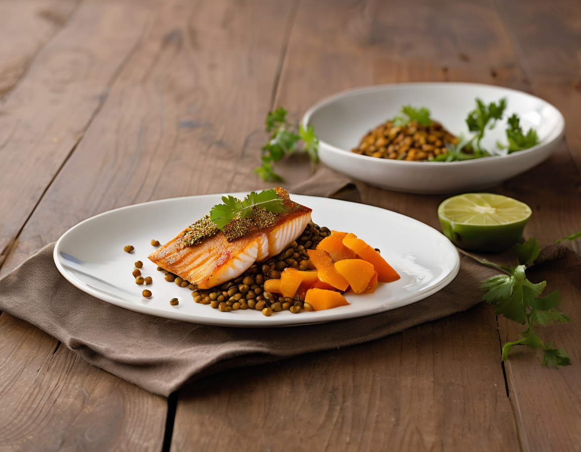 Pescado con Lentejas al Estilo Latino