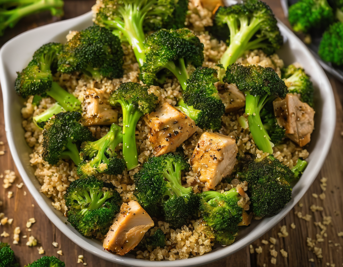 Pollo al Horno con Brócoli y Quinoa - Receta para Estreñimiento Crónico