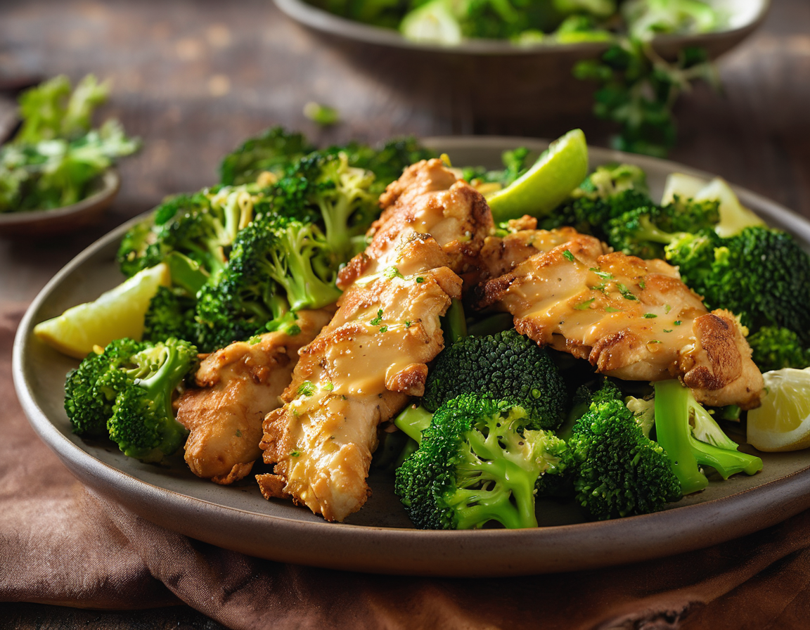 Pollo al Limón con Brócoli al Vapor