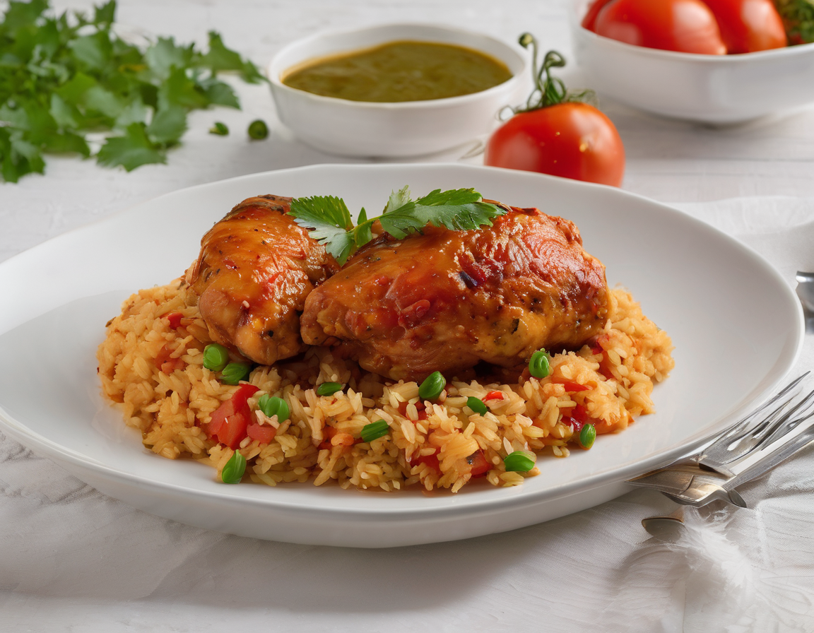 Pollo al Tomate Suave con Arroz Integral