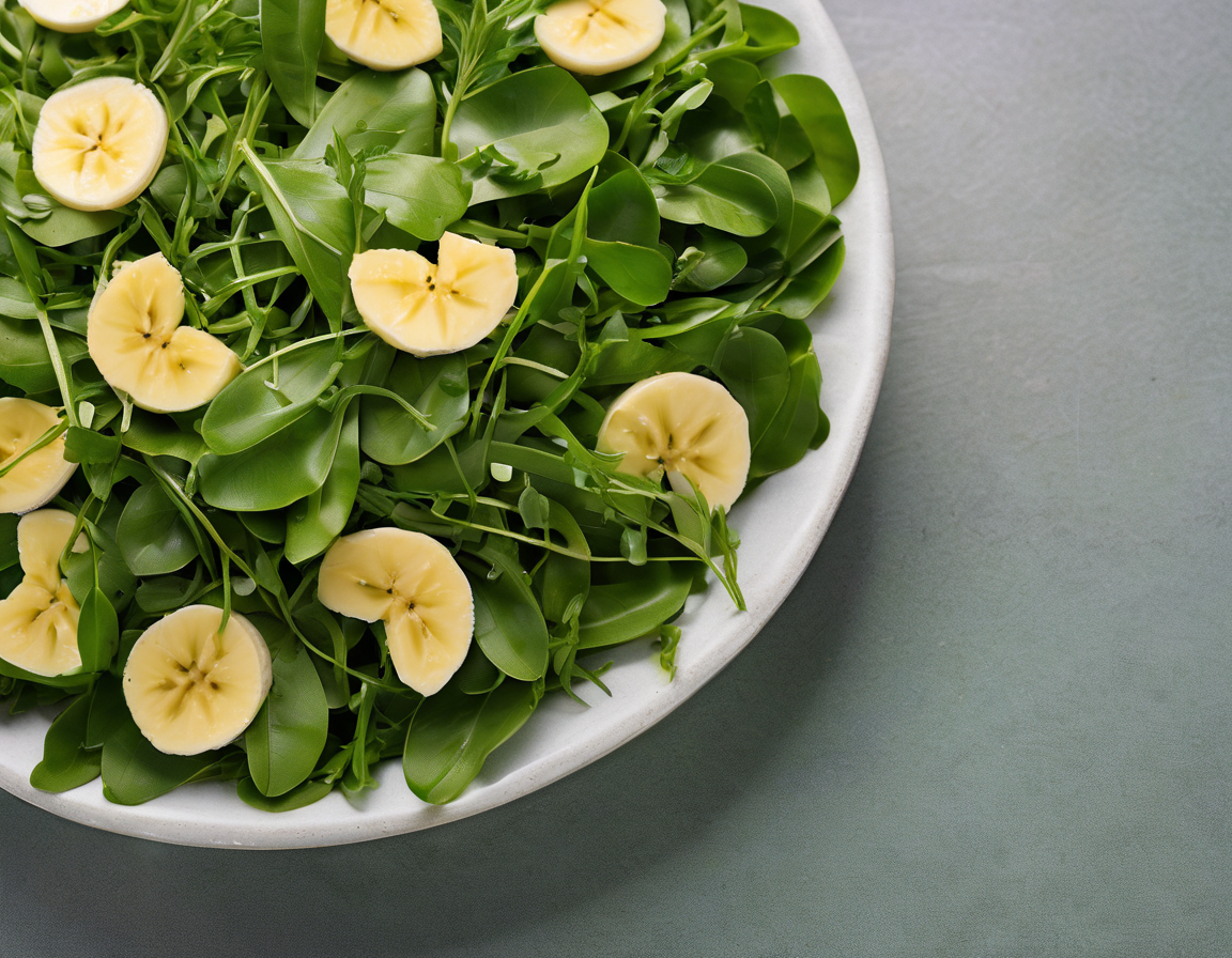 Ensalada de Rúcula con Banana y Aderezo de Lima