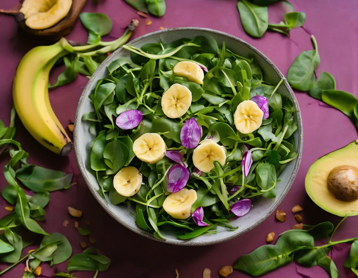 Ensalada de Rúcula con Banana y Aderezo de Lima