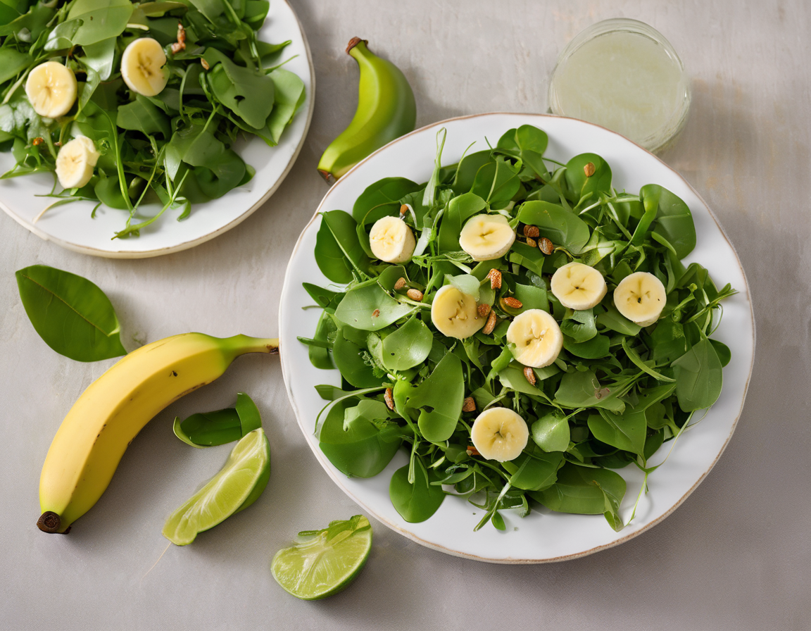 Ensalada de Rúcula con Banana Asada y Aderezo de Lima