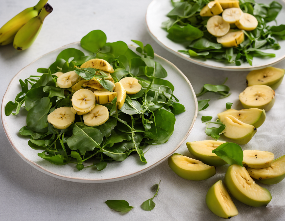 Ensalada de Rúcula con Banana Asada y Aderezo de Lima
