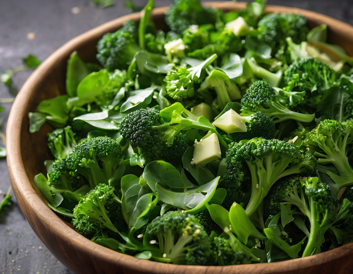 Ensalada de Rúcula y Brócoli con Aderezo de Lima y Jengibre