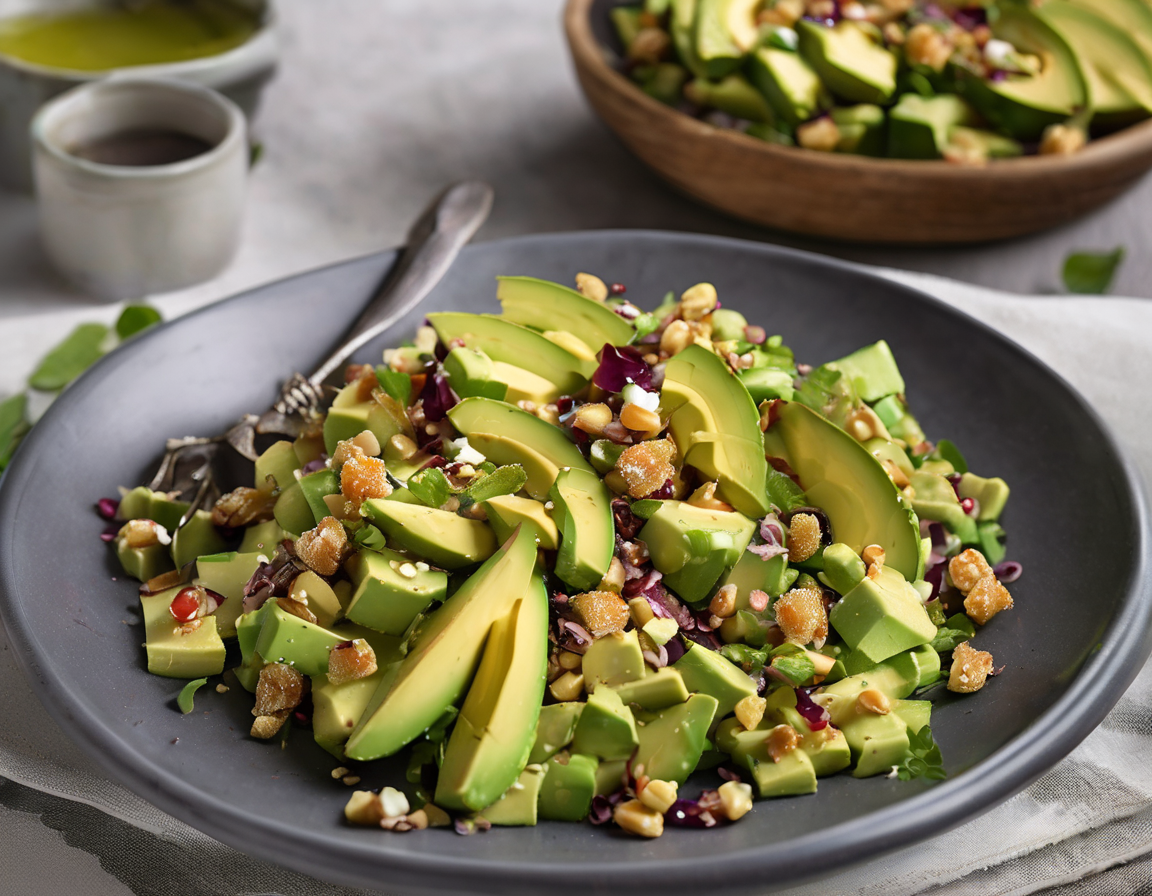Ensalada de Aguacate con Verduras Crujientes y Vinagreta Ligera