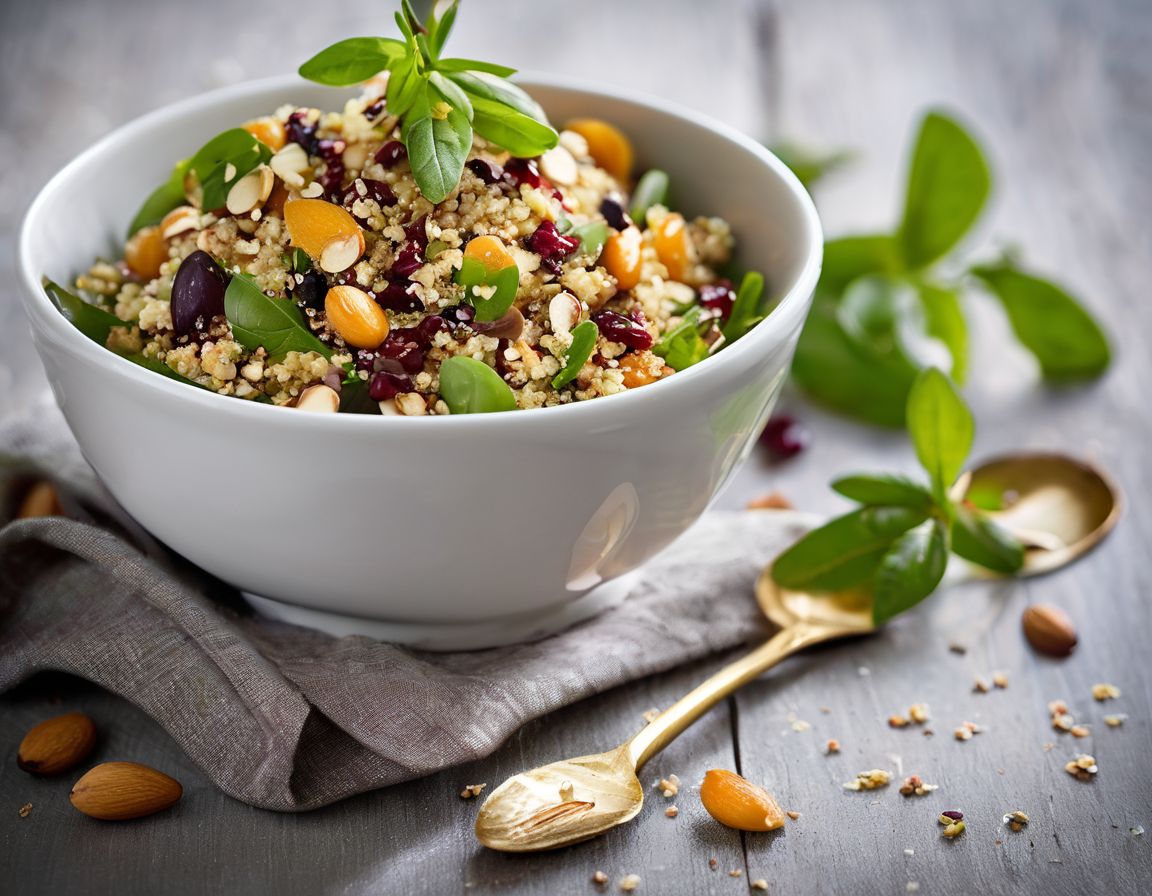 Ensalada Mediterránea con Almendras y Garbanzos para Diabetes Tipo 2