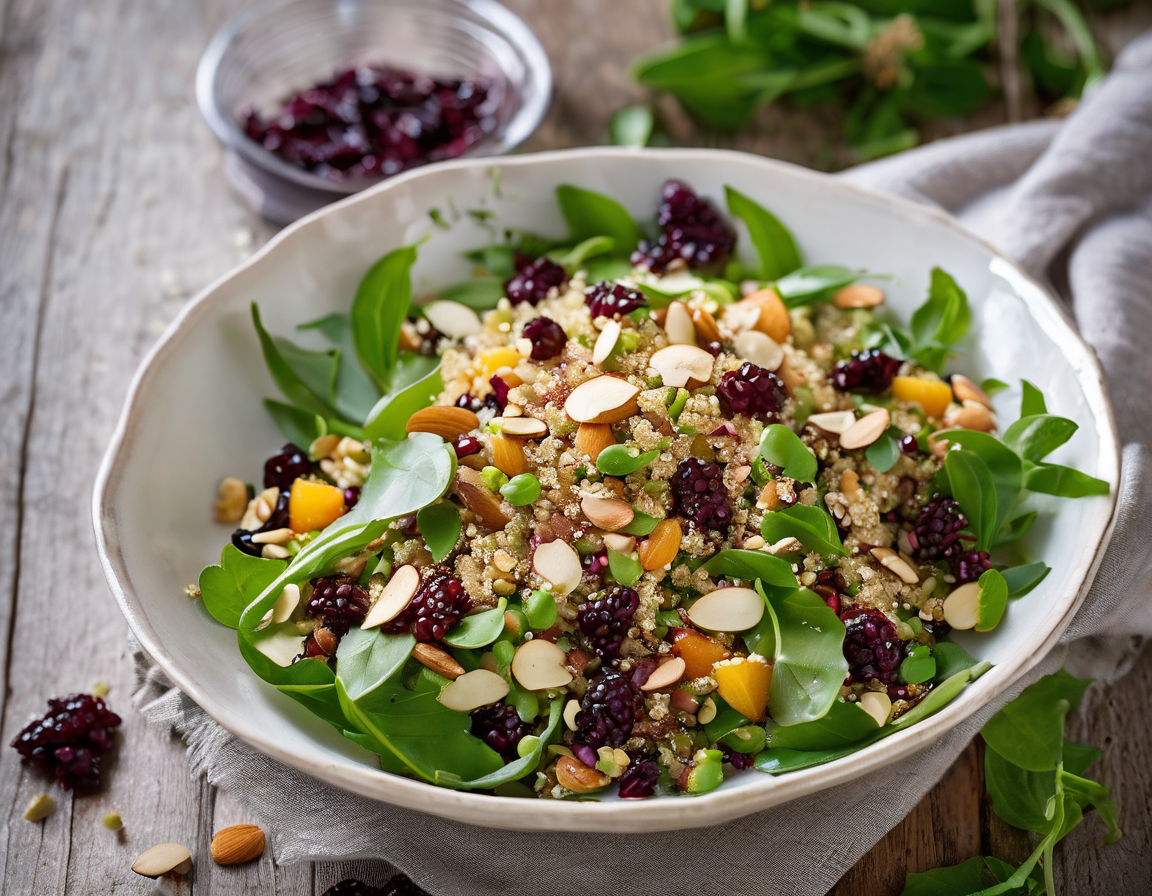 Ensalada de Quinoa con Almendras y Verduras Bajo FODMAP
