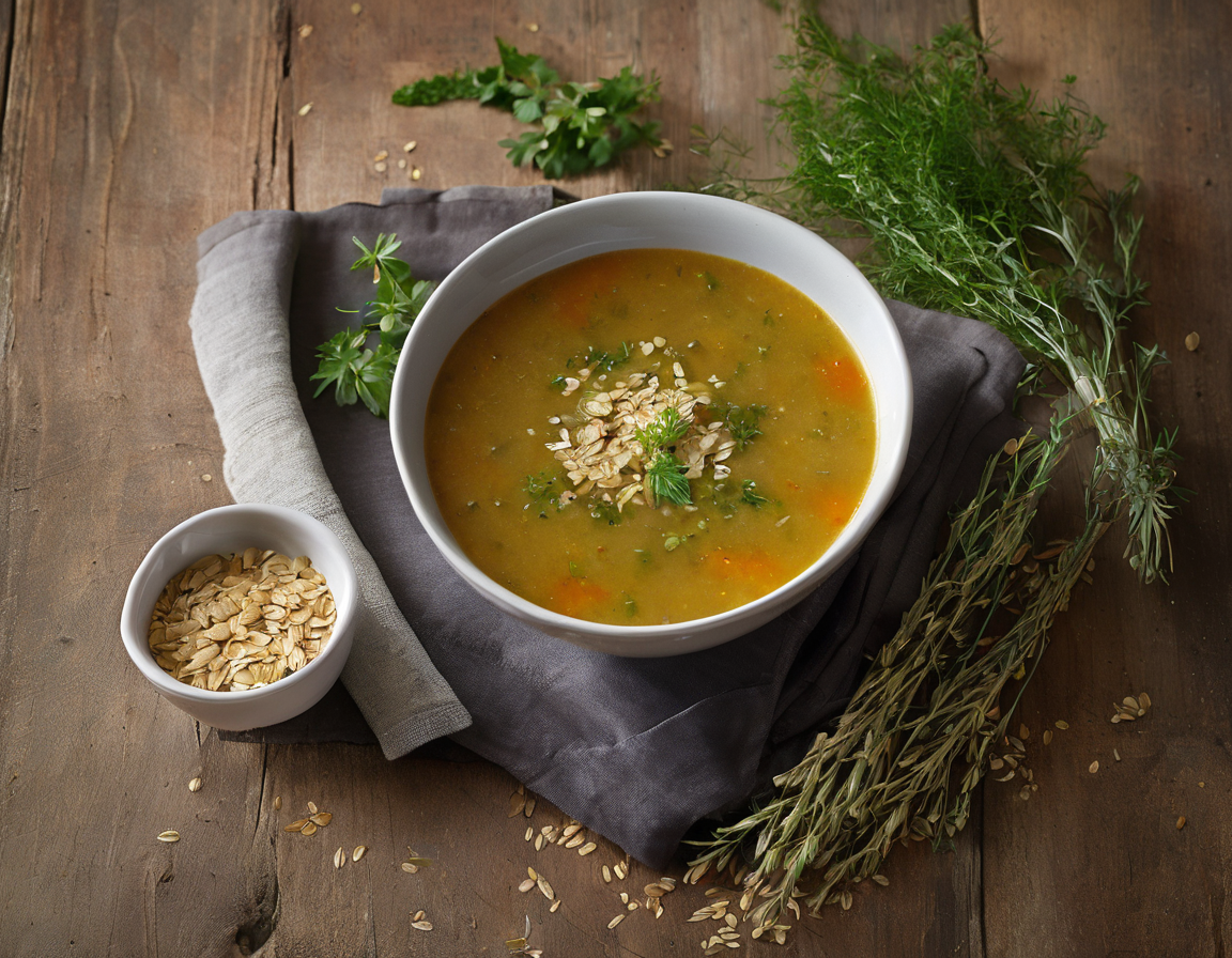 Sopa de Avena con Verduras y Hierbas