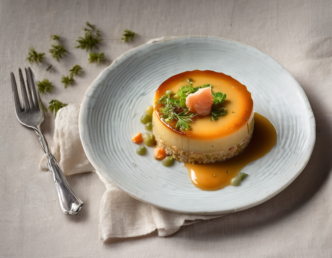 Flan de Avena con Verduras y Salmón