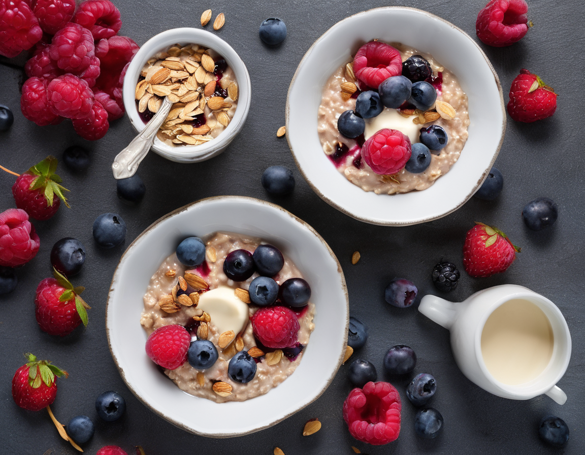 Crema de Avena con Frutos Rojos y Almendras