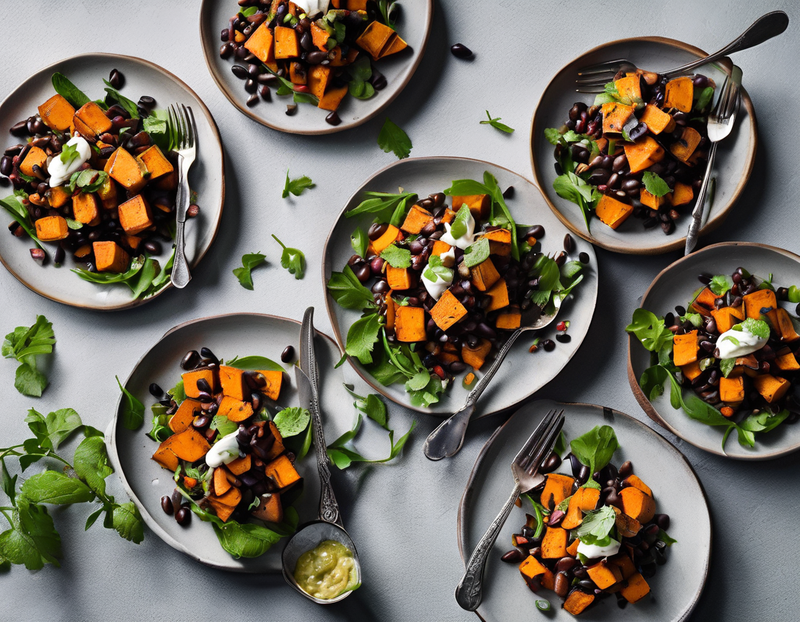 Ensalada de Batata Asada y Frijoles Negros
