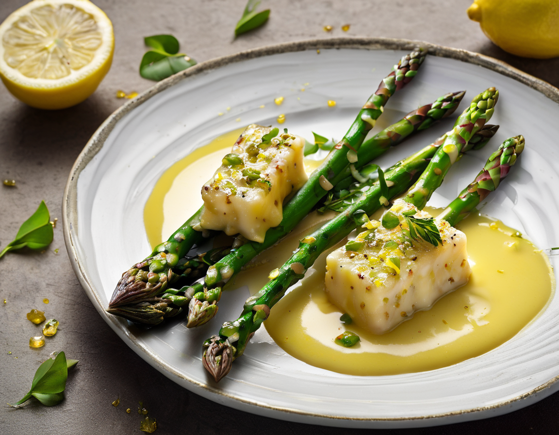 Espárragos a la Parrilla con Salsa de Limón y Almendras