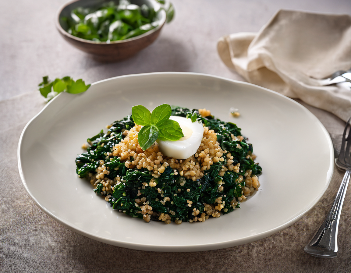 Espinacas a la Brasileña con Quinoa y Calabaza