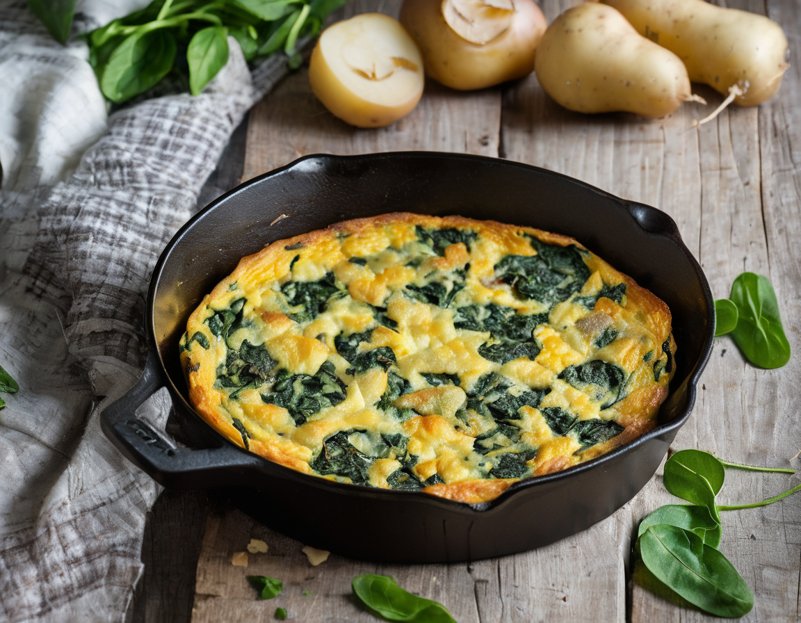 Frittata de Espinacas y Batatas Low-FODMAP