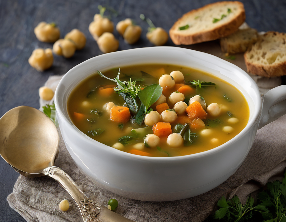 Sopa de Garbanzos y Verduras Low-FODMAP