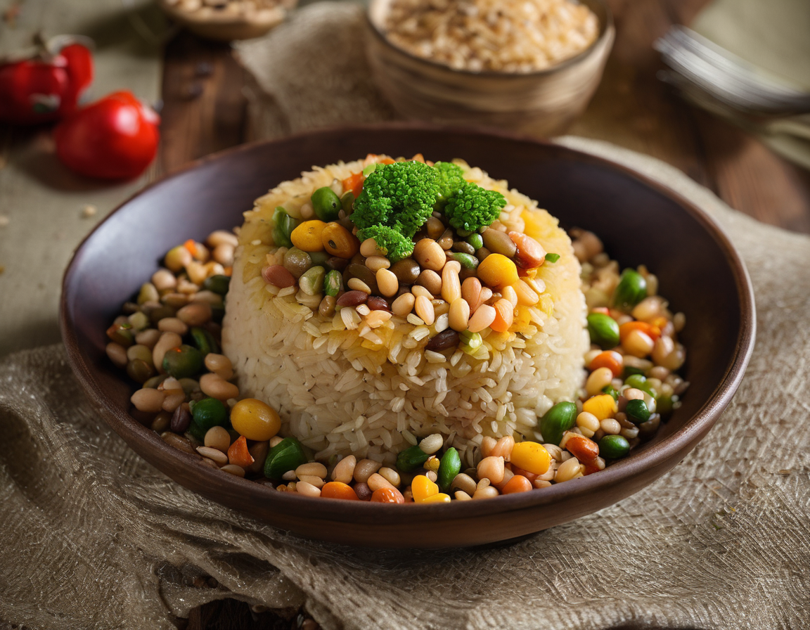 Habas a la Brasileña con Arroz Integral y Verduras