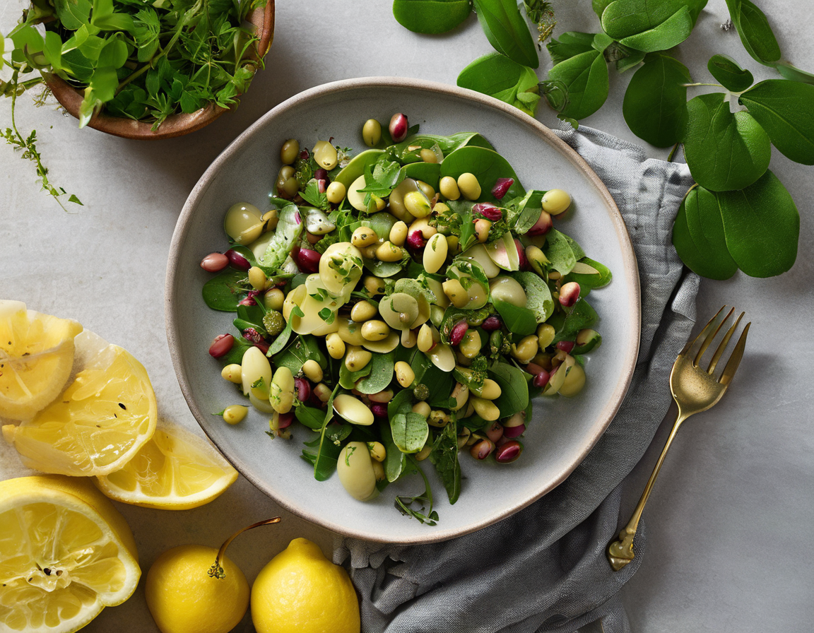 Ensalada de Habas Tostadas Baja en FODMAP con Aderezo de Limón y Hierbas