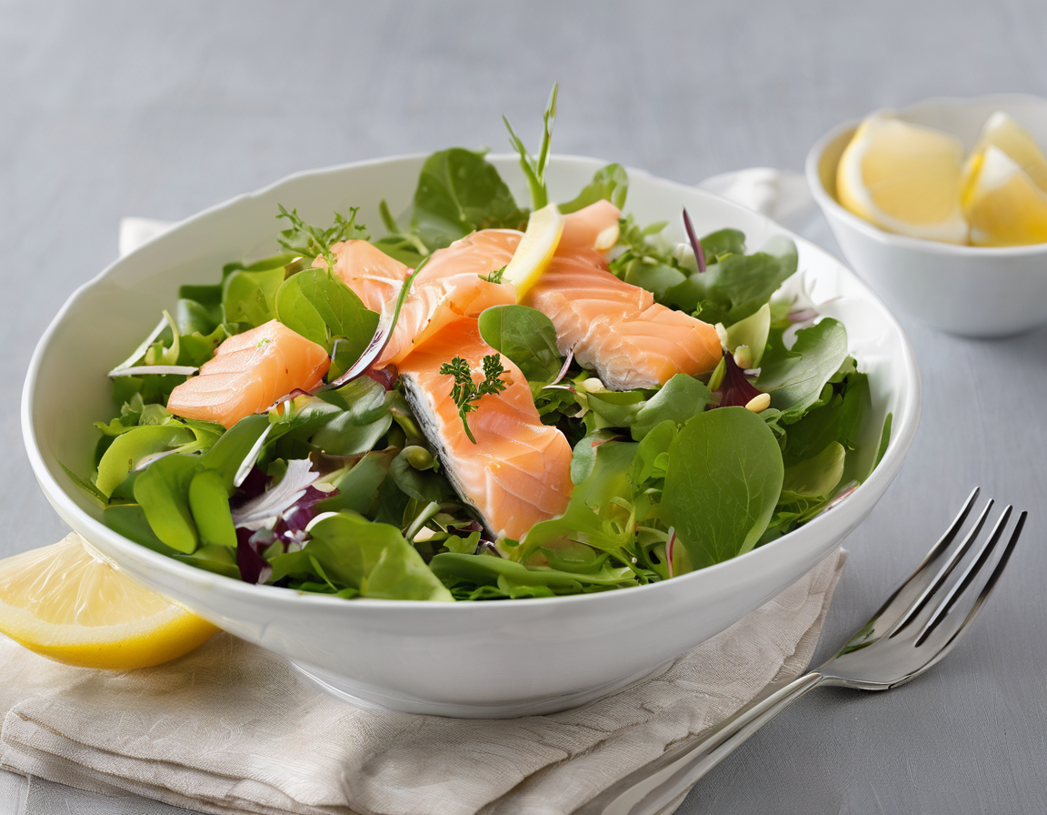 Ensalada de Lechuga Canadiense con Salmón y Aderezo de Arce