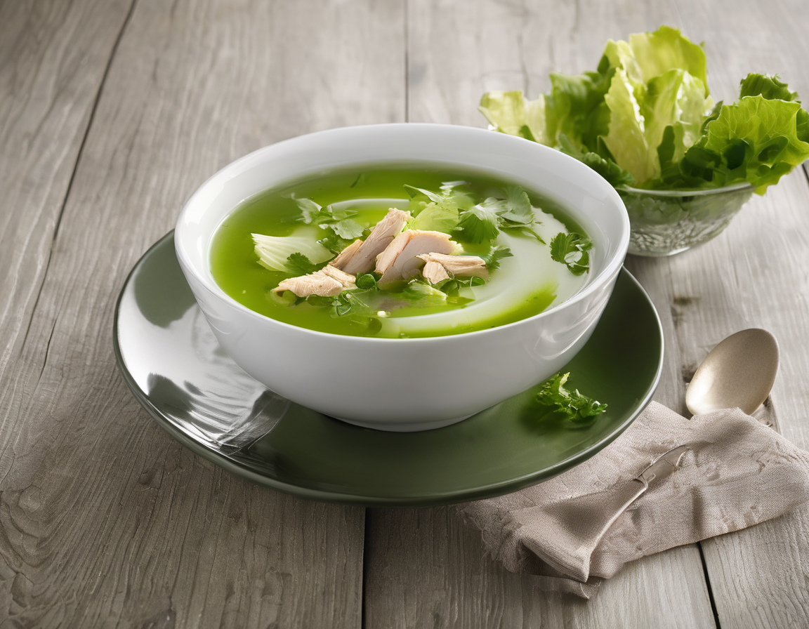 Sopa Calmante de Lechuga y Pollo