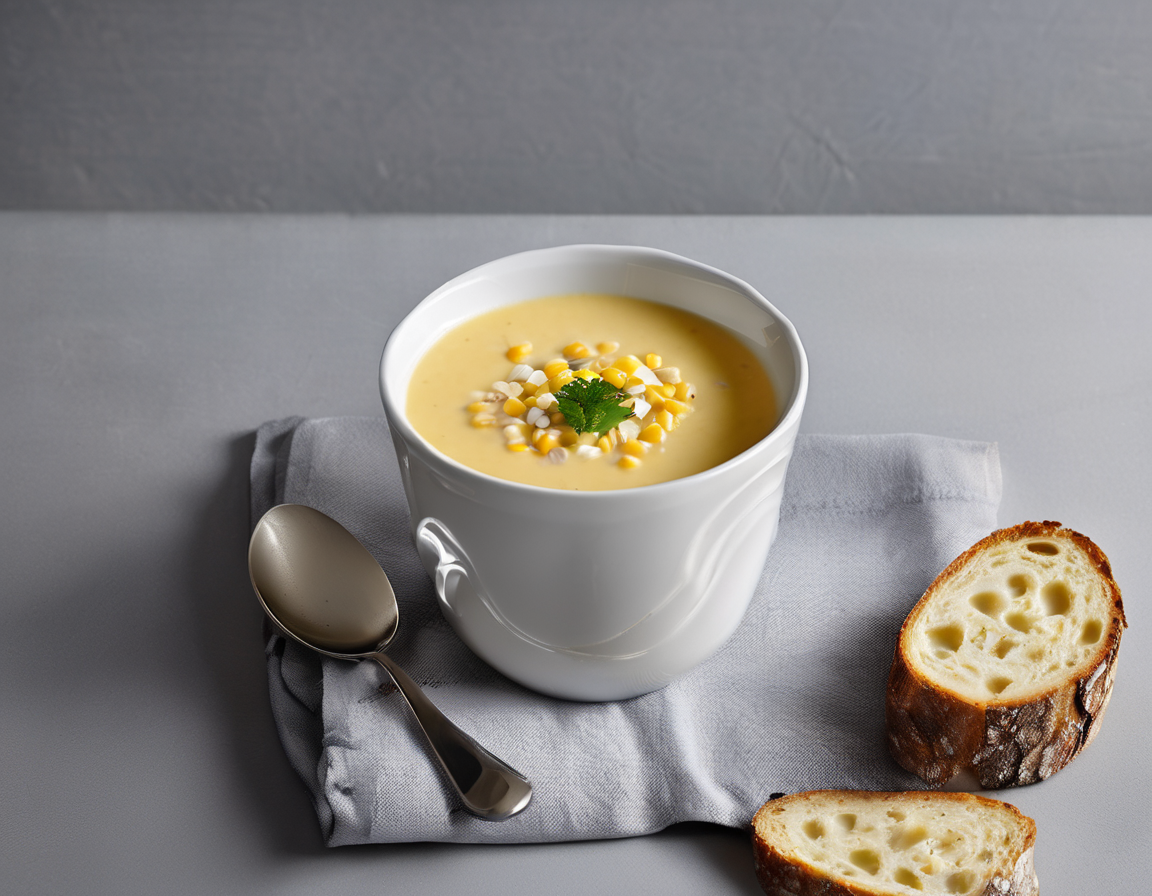 Sopa de maíz canadiense rica en fibra