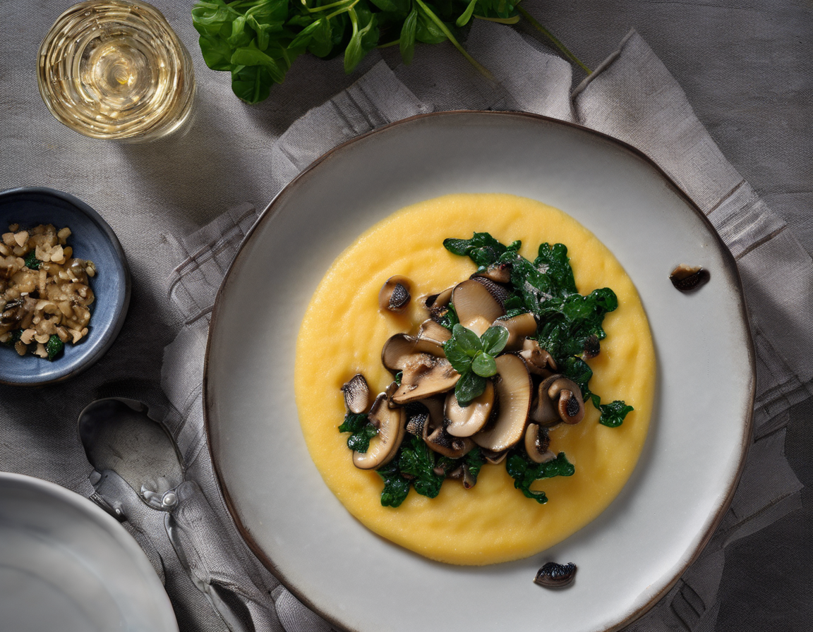Polenta de Maíz con Champiñones y Espinacas al Estilo DASH