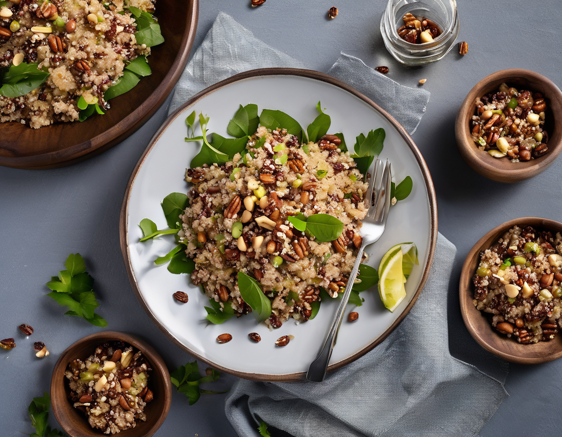 Ensalada de Nueces y Pollo con Aderezo de Lima y Jengibre