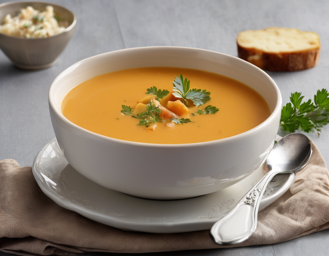 Sopa de batata y pavo al estilo canadiense