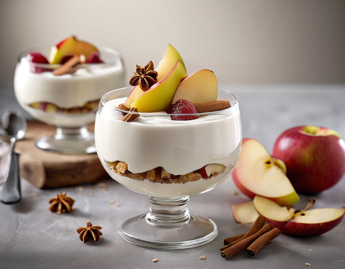 Parfait de Yogur Relajante con Manzanas Cocidas y Canela