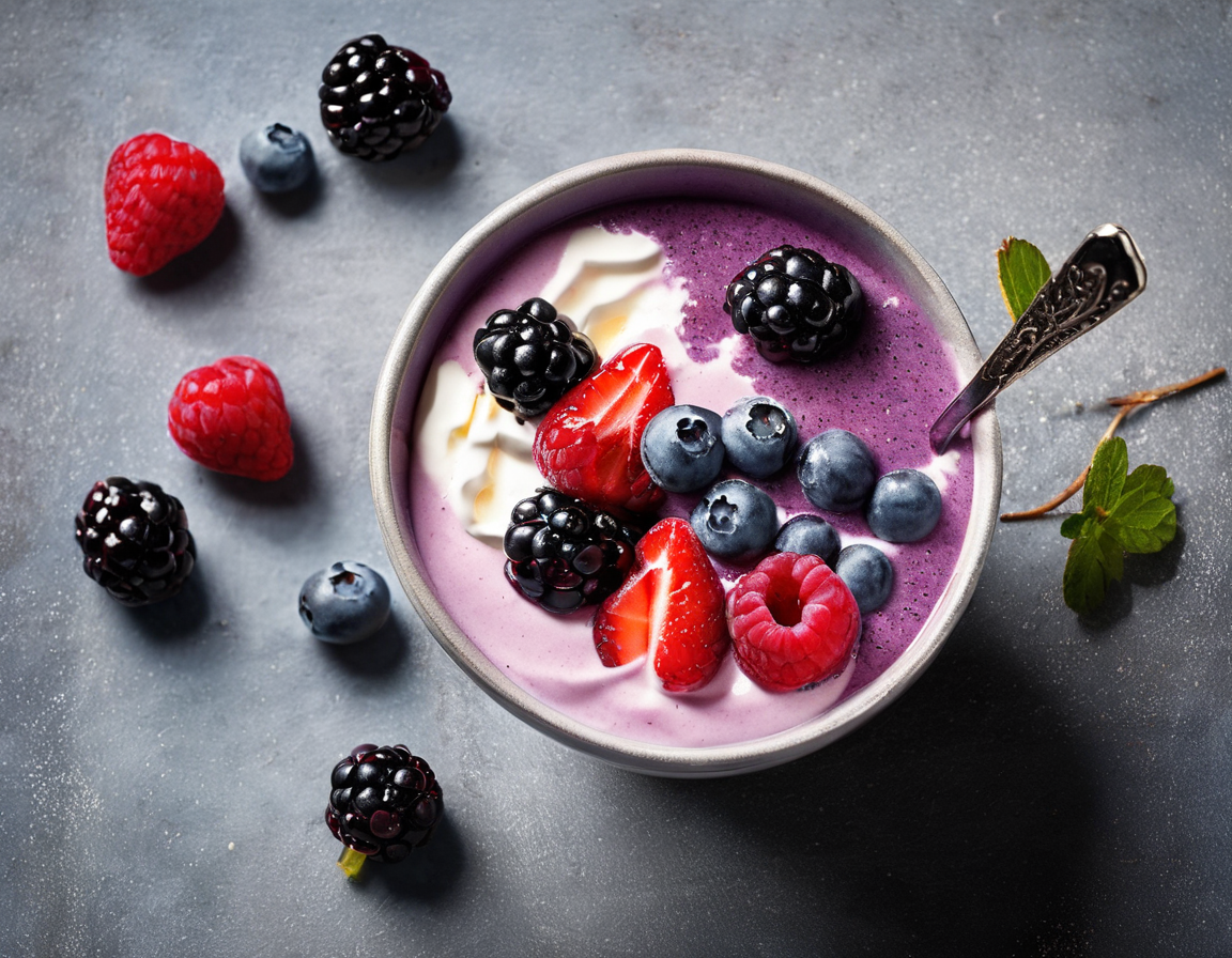 Bowl de Batido de Bayas con Yogur Griego