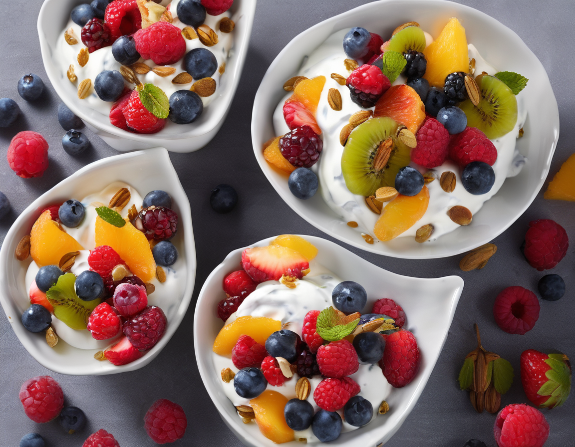 Ensalada de Frutas con Yogur Griego y Semillas de Calabaza