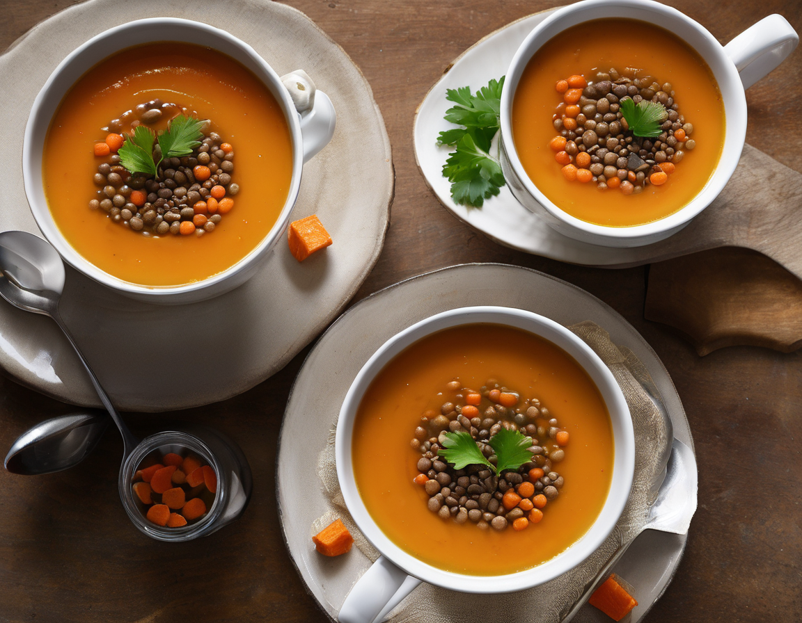 Sopa de zanahorias y lentejas a la canadiense